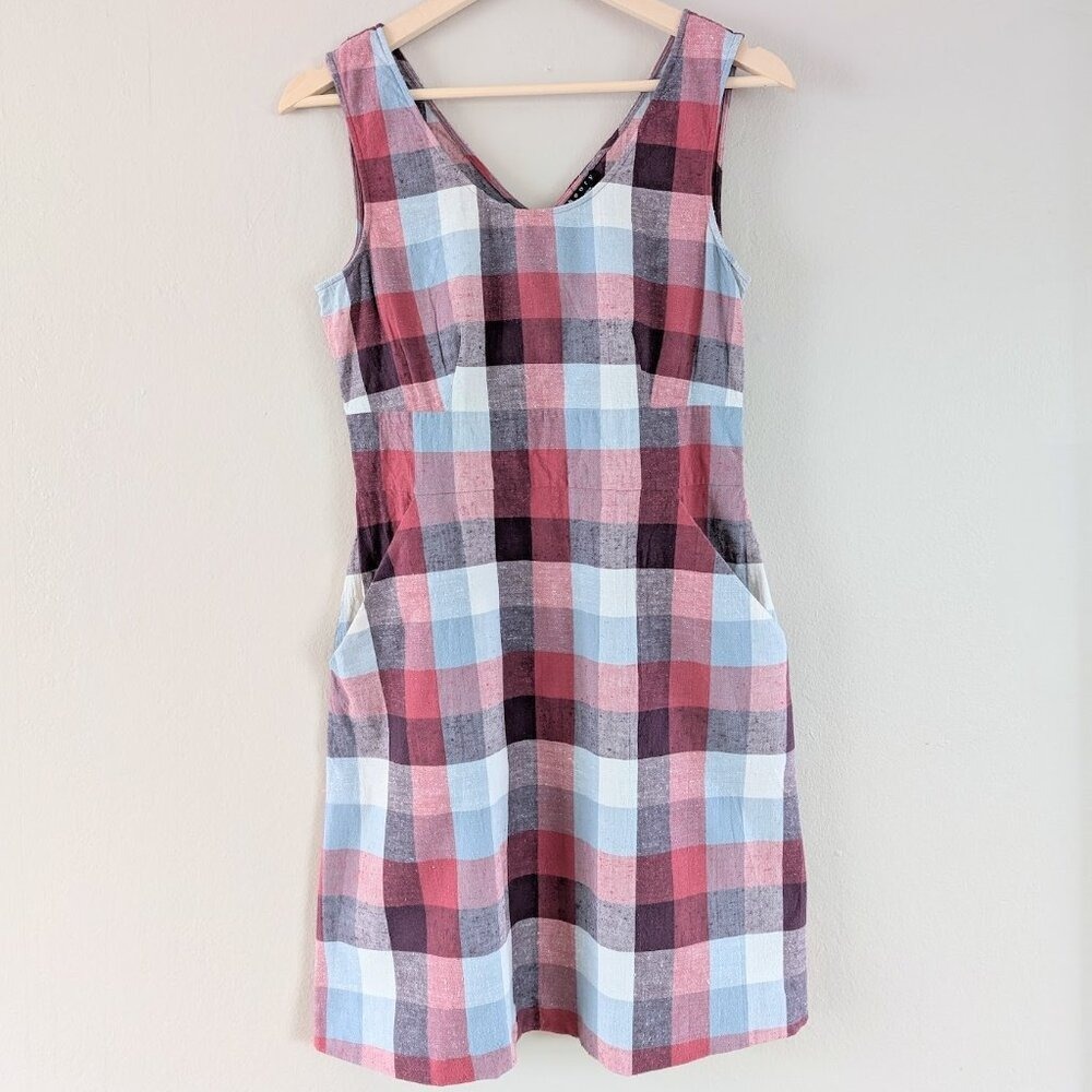 Theory Indie Americana Checker‎ Dress Pockets Short Vacation Picnic BBQ Summer 4